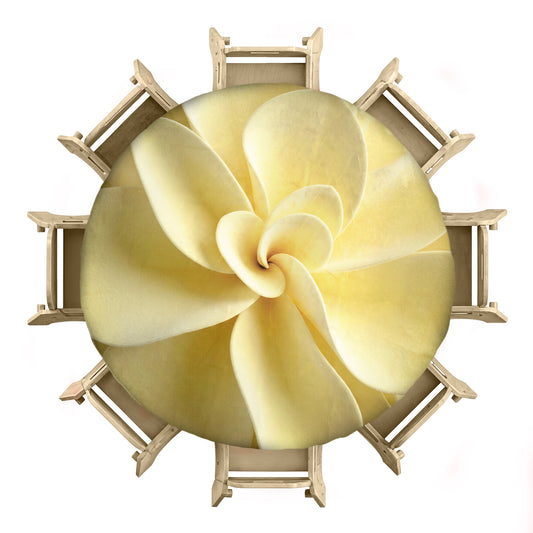 Yellow Folds 2,3m Round Tablecloth