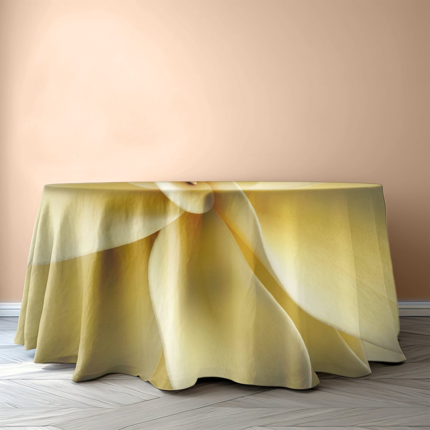 Yellow Folds 2,3m Round Tablecloth