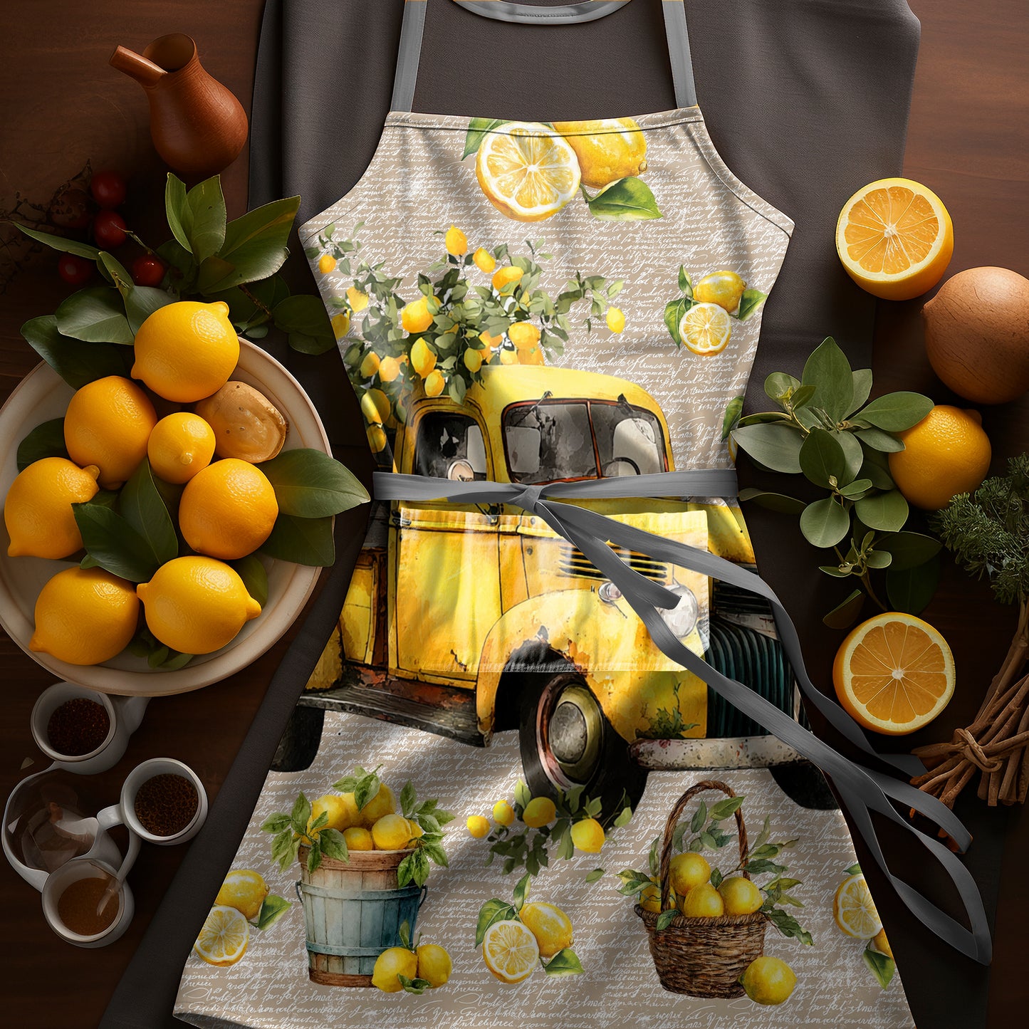 Yellow Lorrie Apron by Mark van Vuuren
