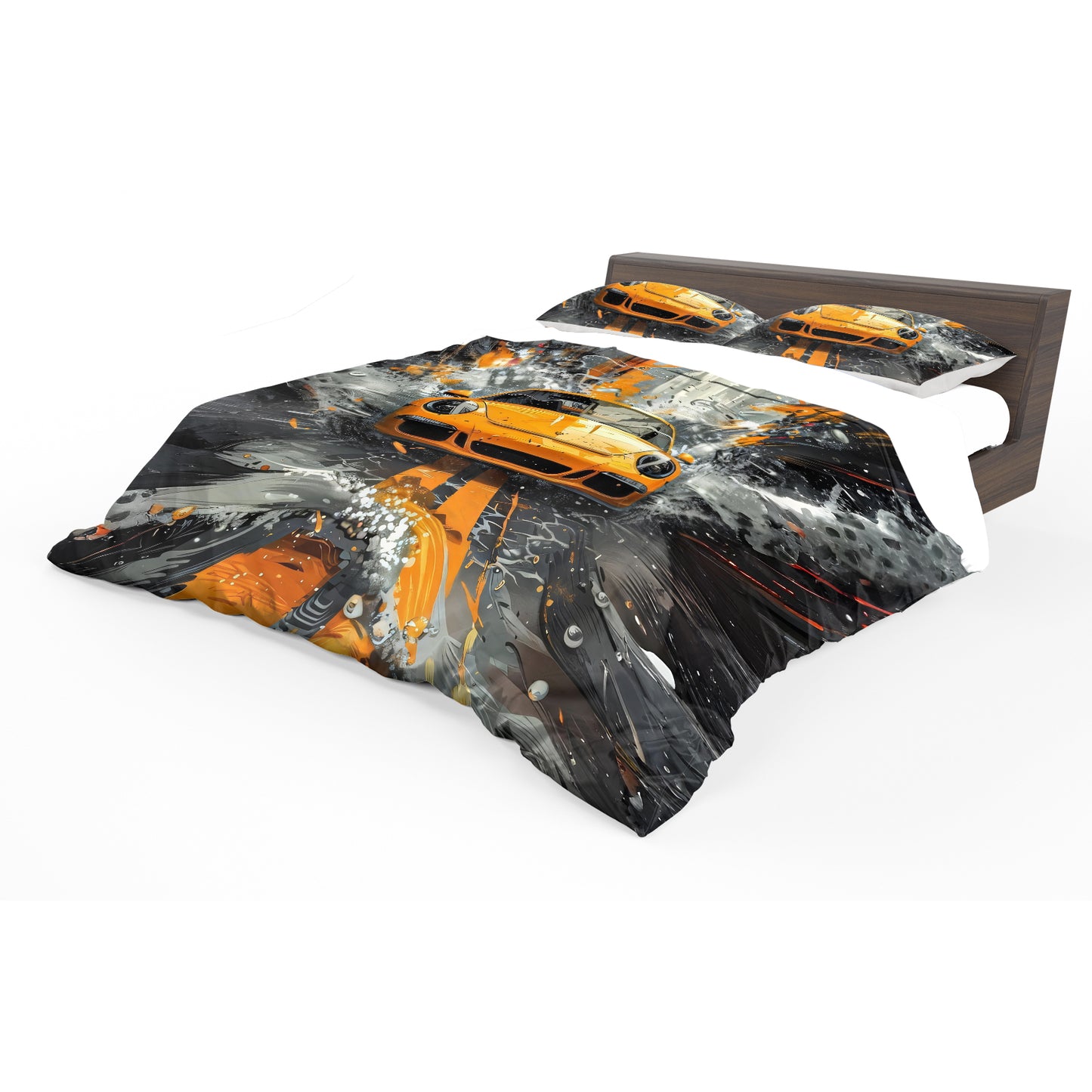 Yellow Porsche Duvet Cover Set