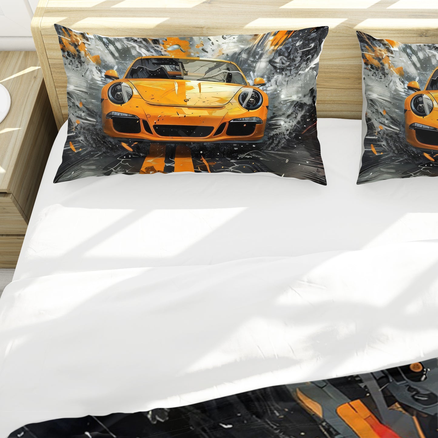 Yellow Porsche Duvet Cover Set