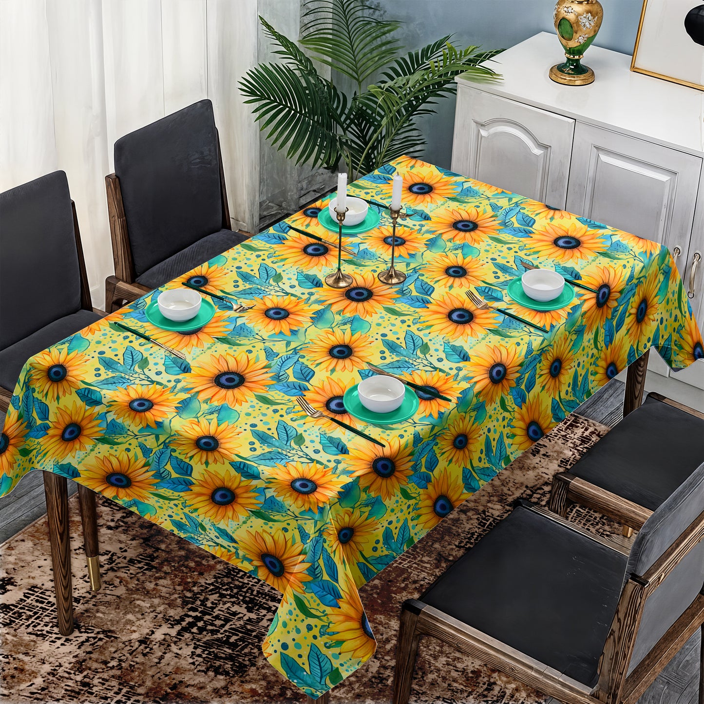 Yellow Sunflowers Rectangle Tablecloth