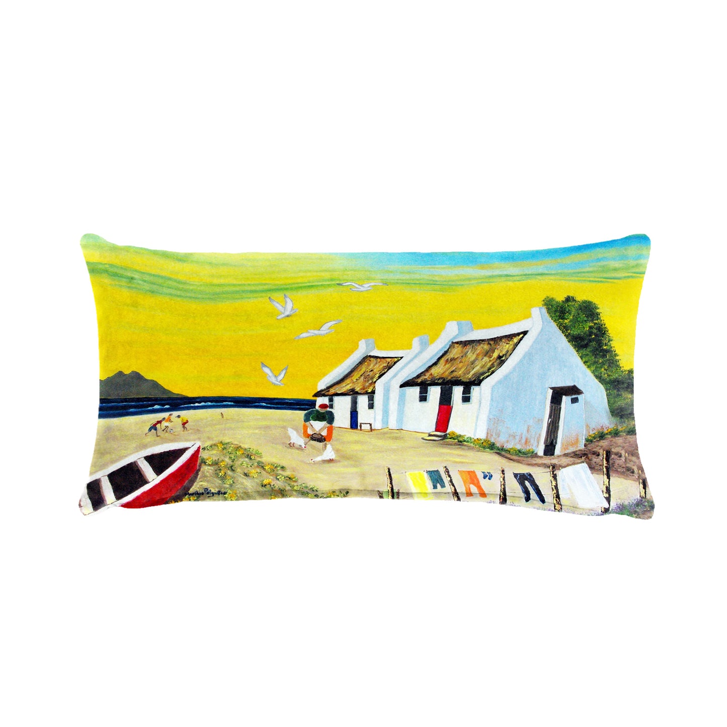 Yellow Sunset By Marthie Potgieter Oblong Luxury Scatter