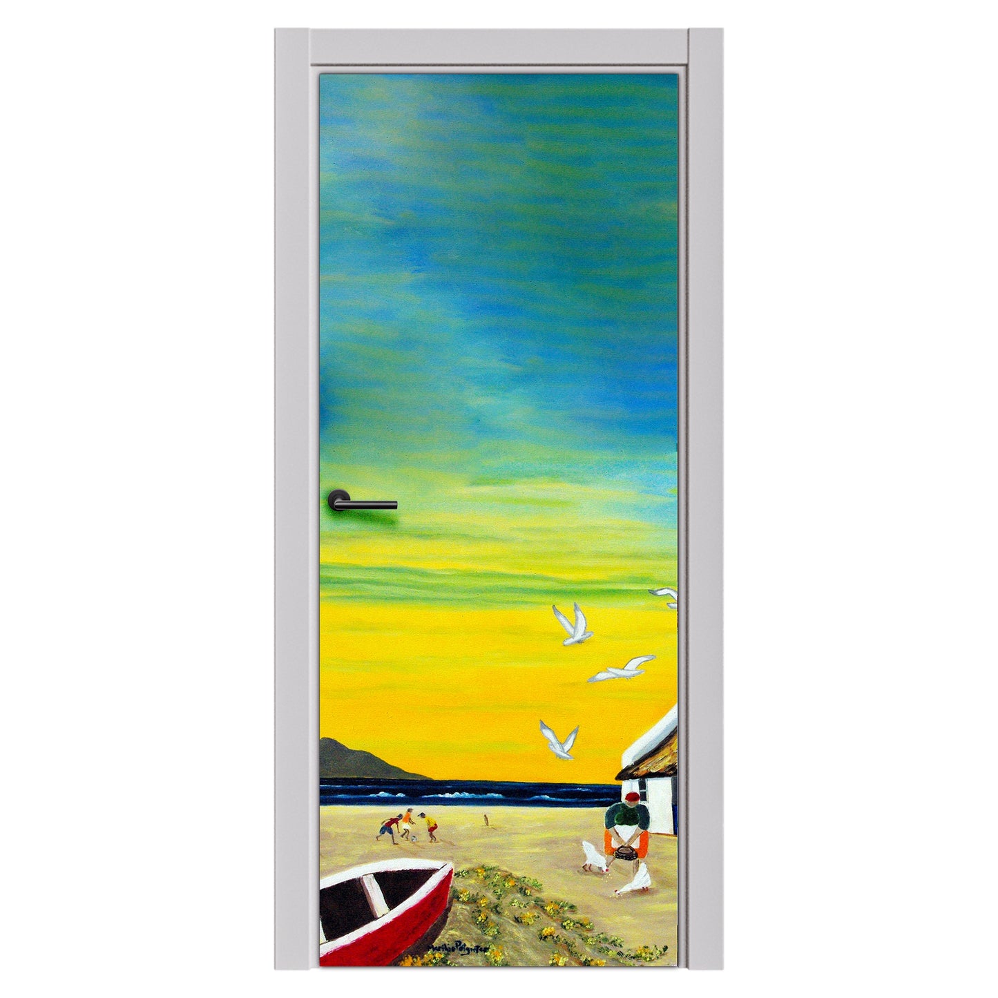 Decoupage - Yellow Sunset  By Marthie Potgieter Door