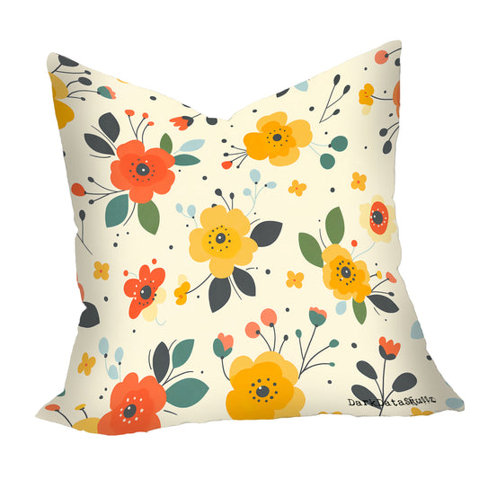 Yellow and Orange Florals Square Luxury Scatter By Wikus Schalkwyk