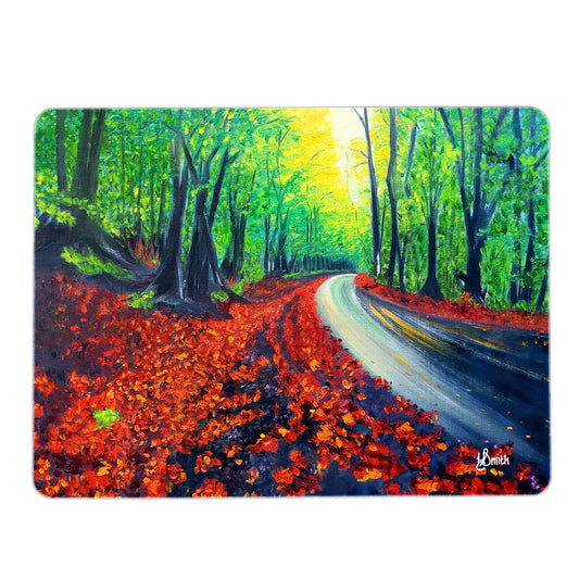 Trees and Road Mouse Pad By Yolande Smith