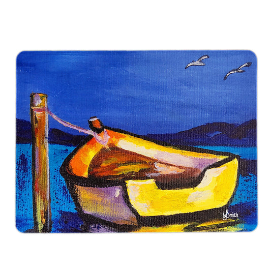 Yellow Boat Mouse Pad By Yolande Smith