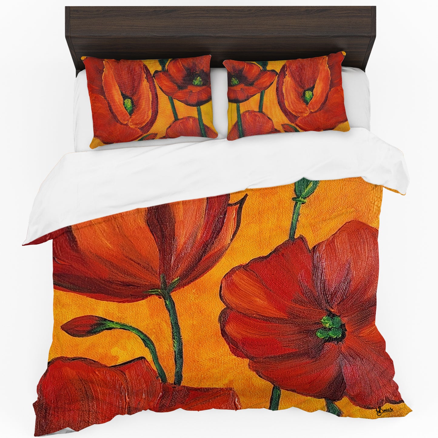 Dancing Poppies Duvet Cover Set by Yolande Smith