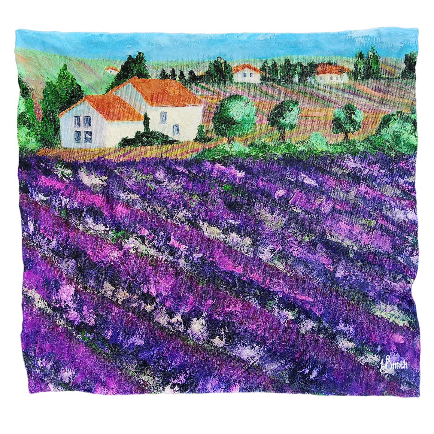 Lavender Fields Light Weight Fleece Blanket by Yolande Smith