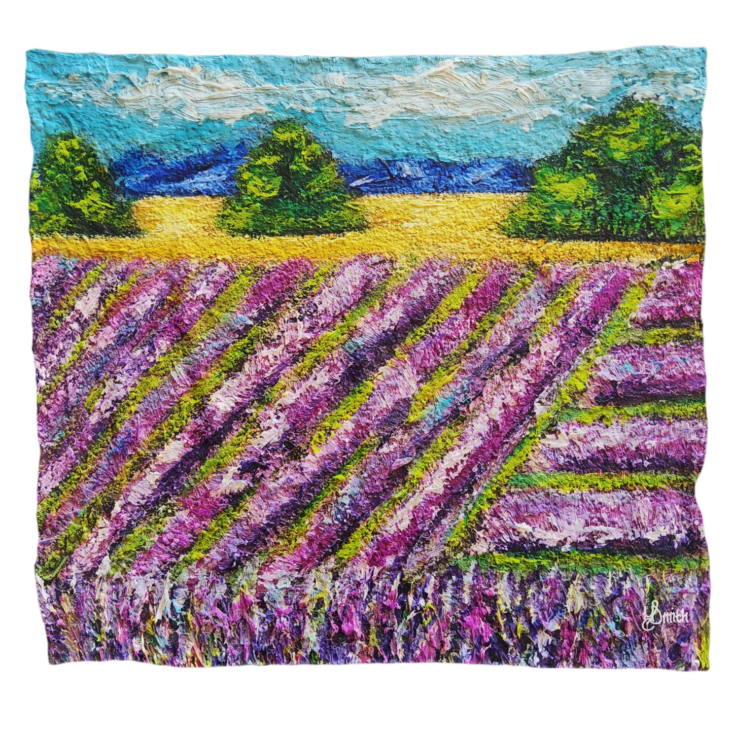 Open Lavender Field Light Weight Fleece Blanket by Yolande Smith