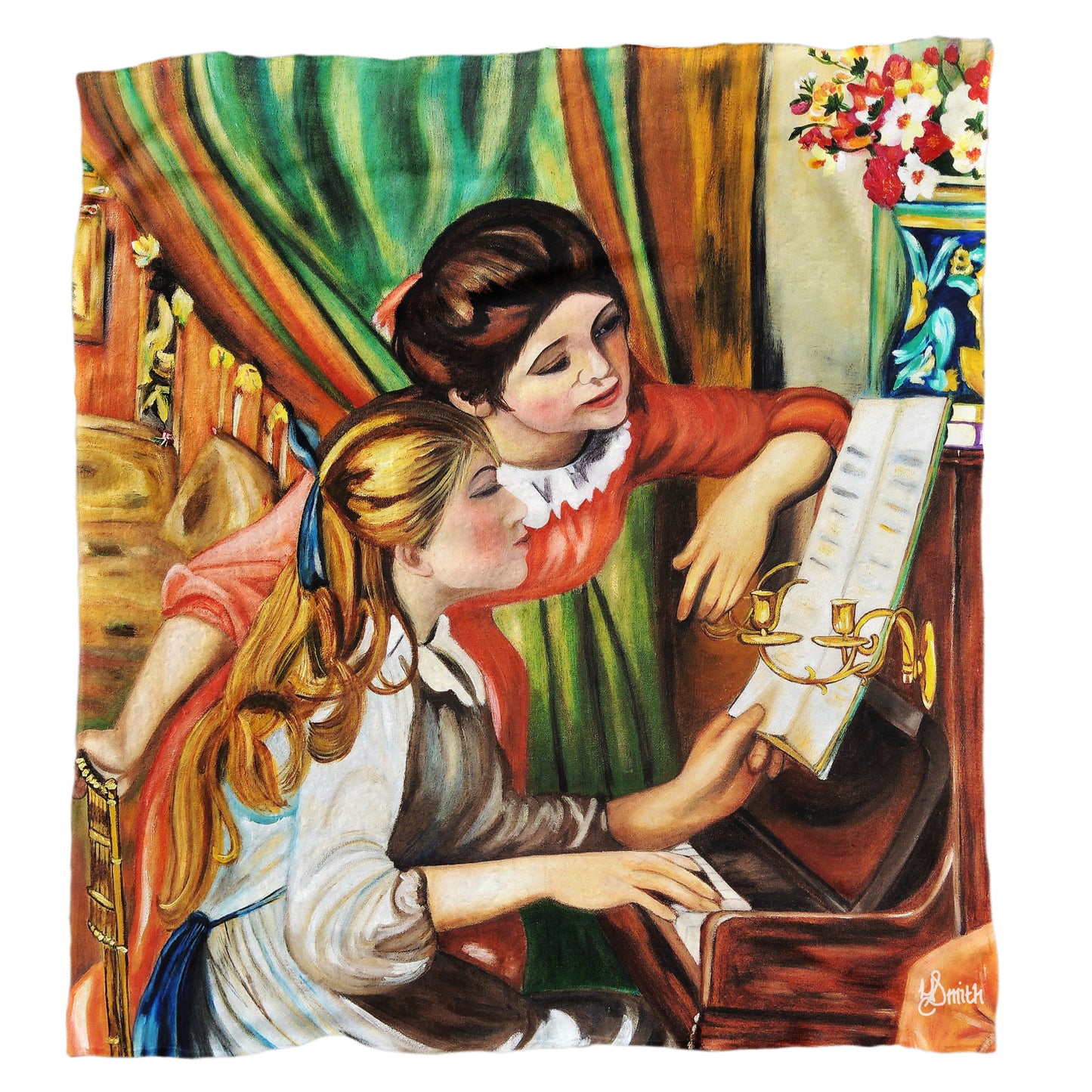 Piano Ladies Light Weight Fleece Blanket by Yolande Smith