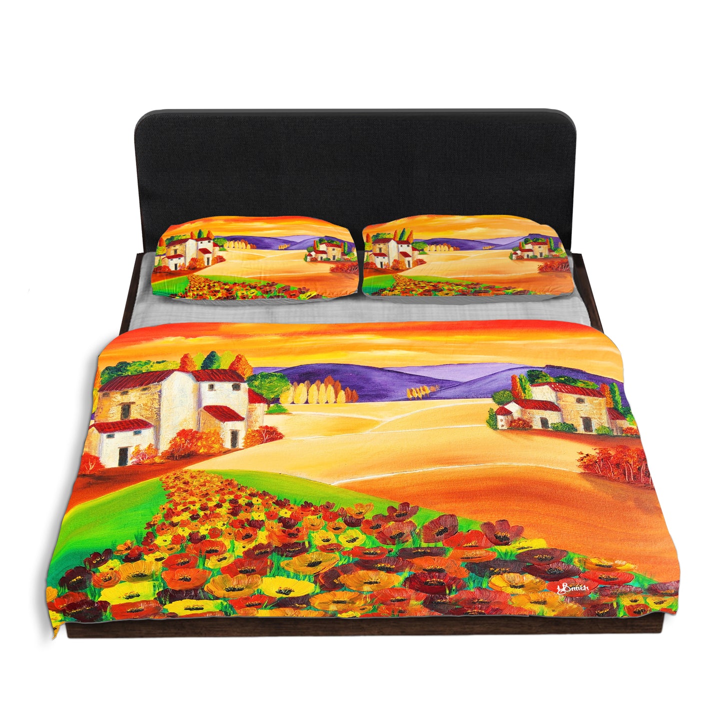 Tuscan Poppies Duvet Cover Set by Yolande Smith
