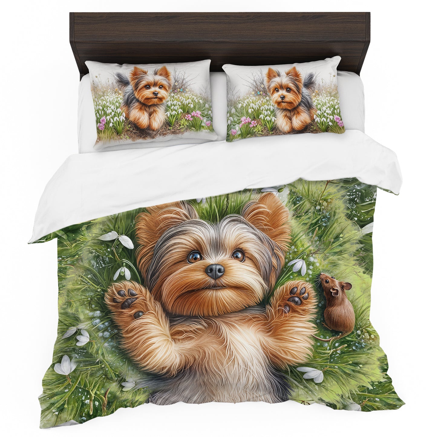 Yorkie Snuggle Duvet Cover Set