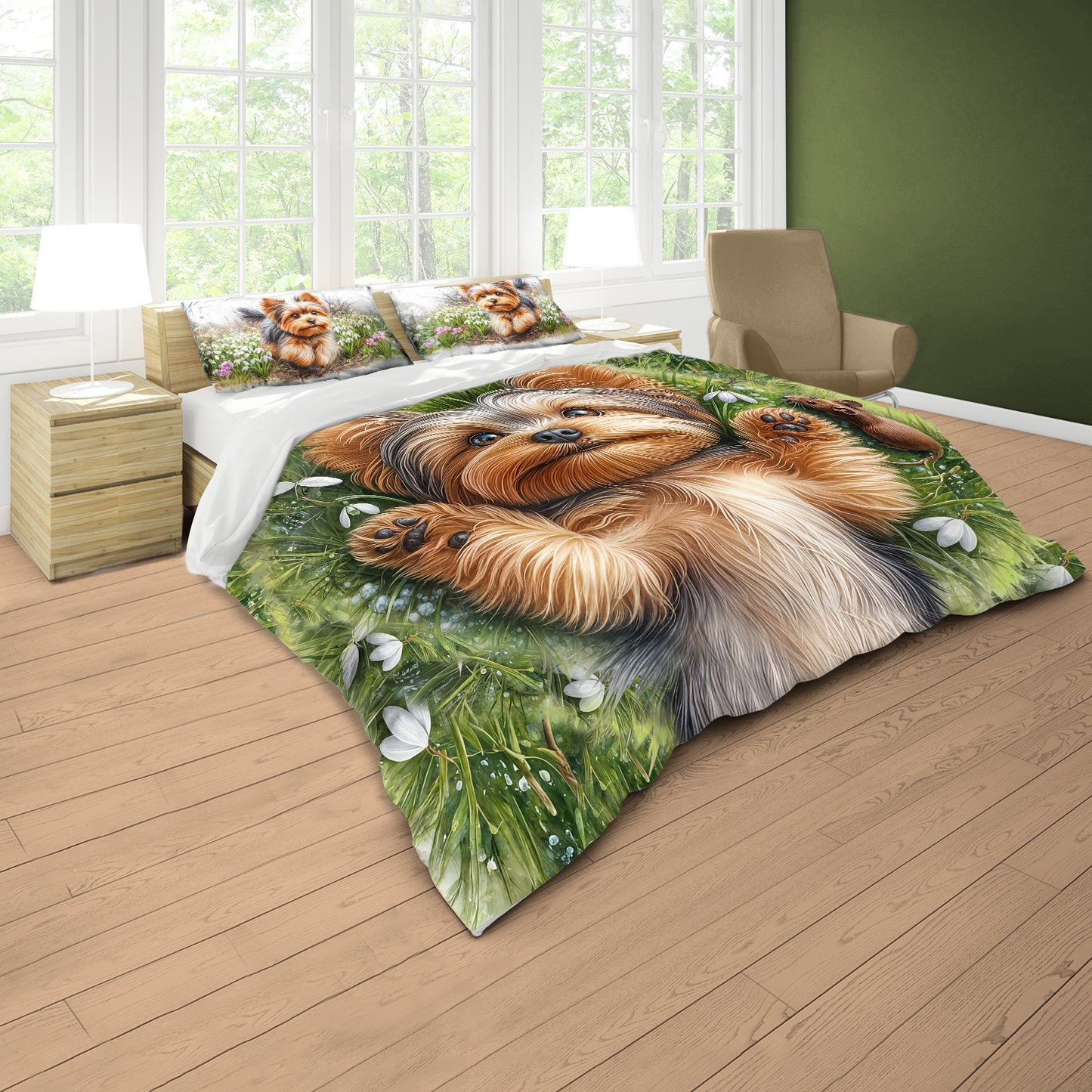 Yorkie Snuggle Duvet Cover Set