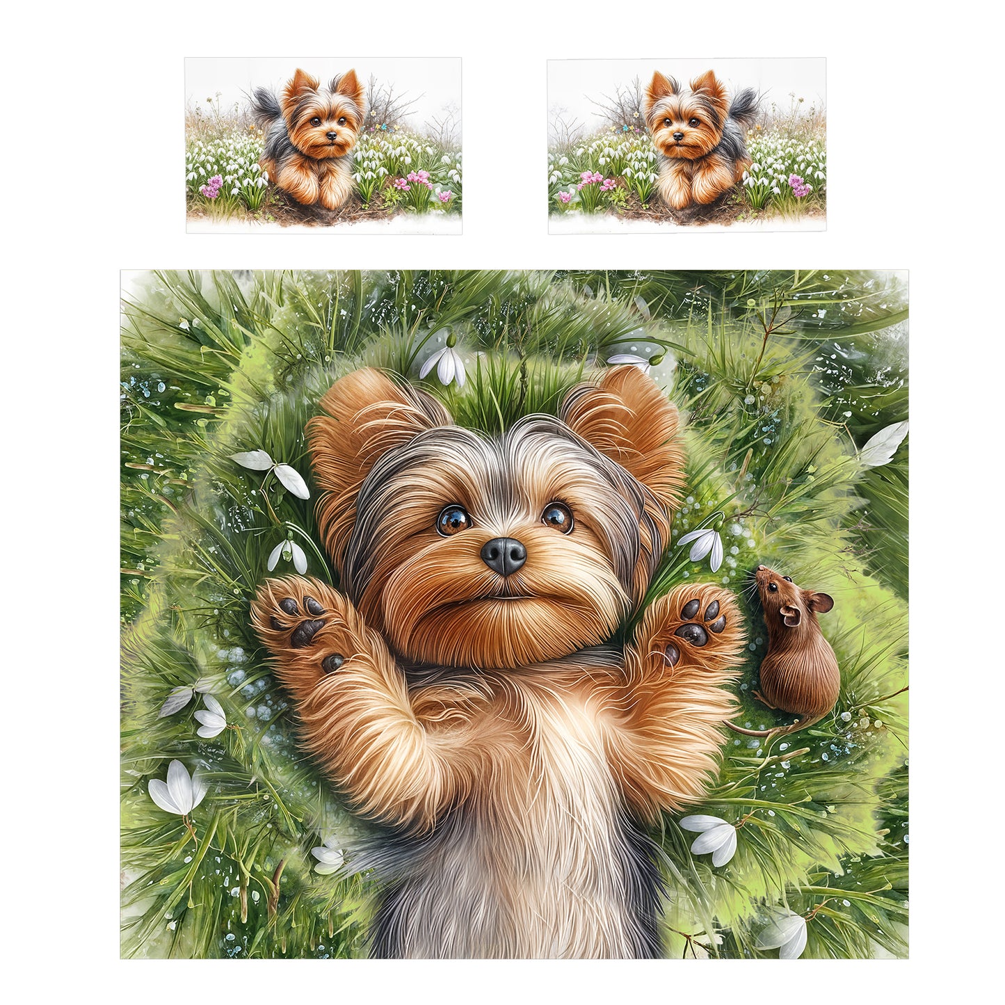 Yorkie Snuggle Duvet Cover Set