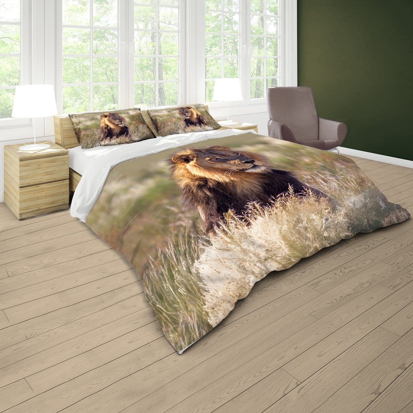 Young Male Lion Duvet Cover Set by Annette Heymans