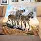Zebra Light Weight Fleece Blanket by Delene Lambert.