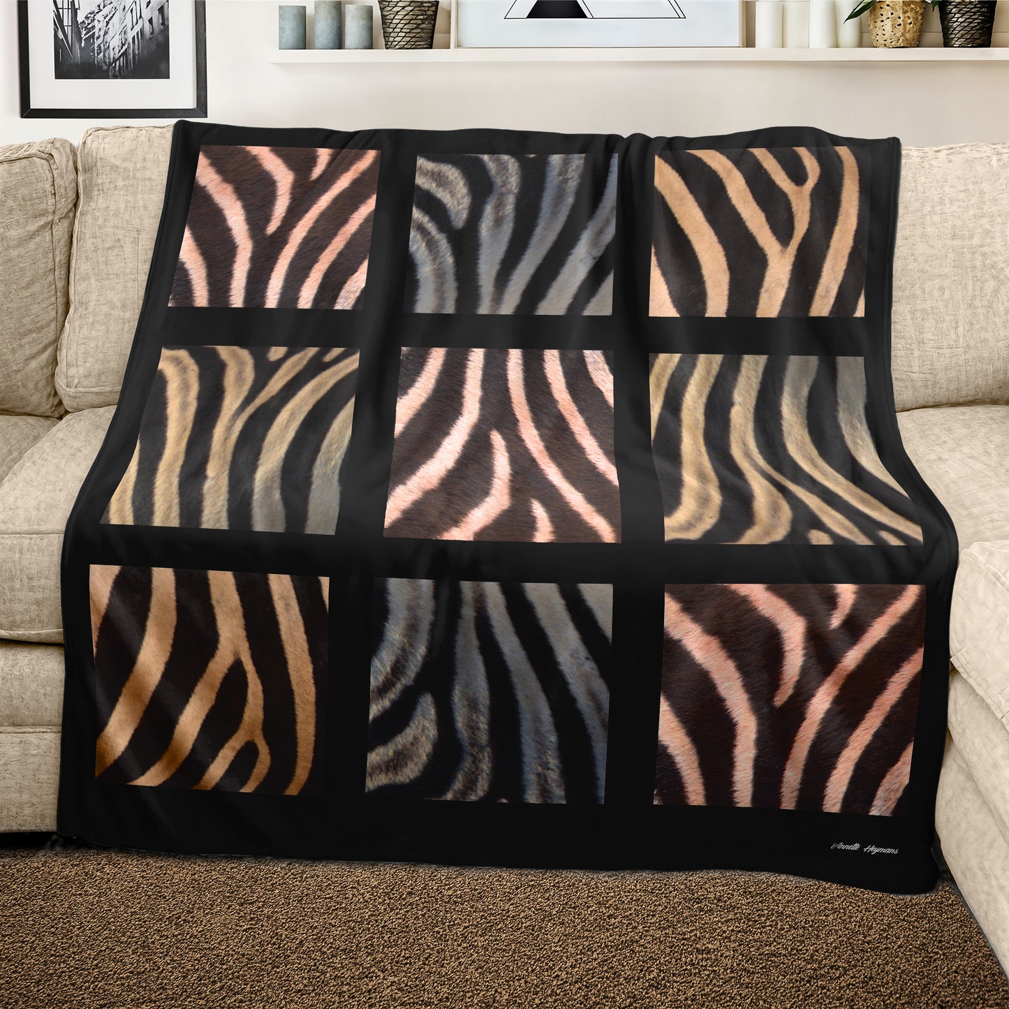 Zebra Patterns Light Weight Fleece Blanket by Annette Heymans