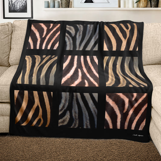 Zebra Patterns Light Weight Fleece Blanket by Annette Heymans