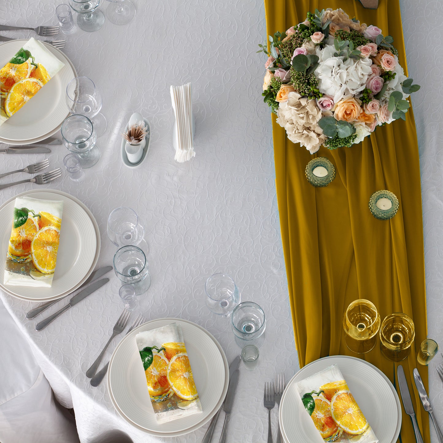 Zesty Citrus Burst Napkins by Wikus Schalkwyk