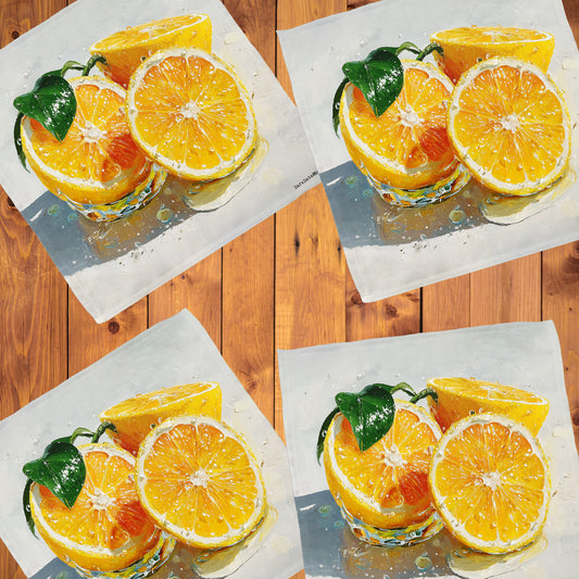 Zesty Citrus Burst Napkins by Wikus Schalkwyk