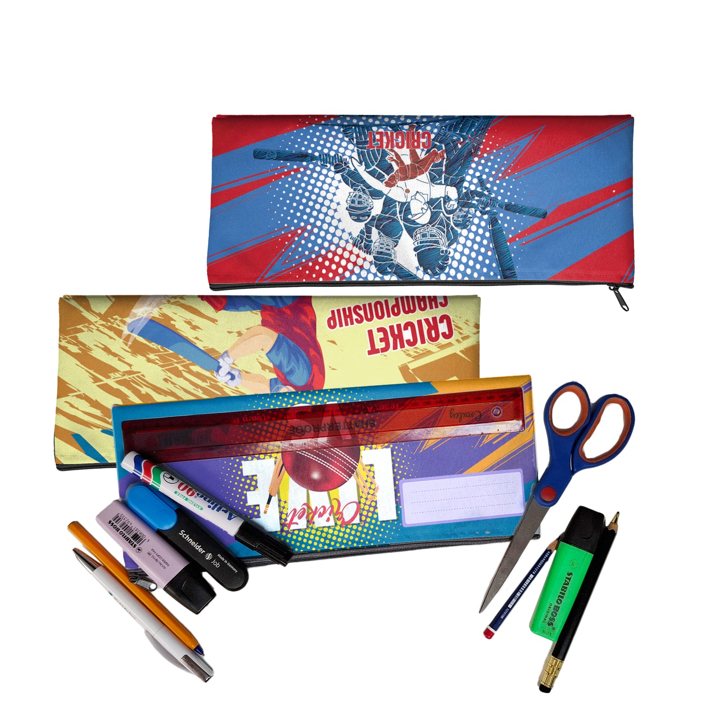 Zip & Go Kricket Pencil Bags Set of 3