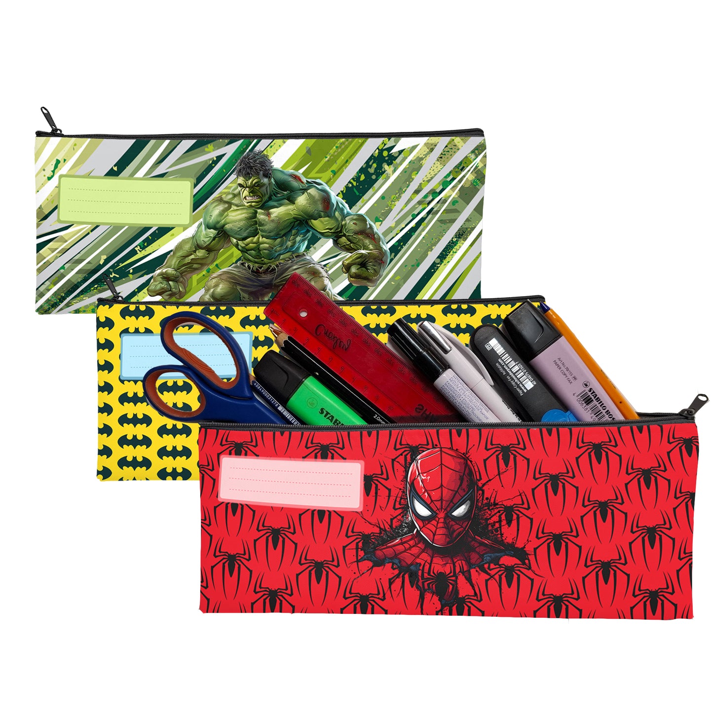 Zip & Go Marvel Superhero Pencil Bags Set of 3