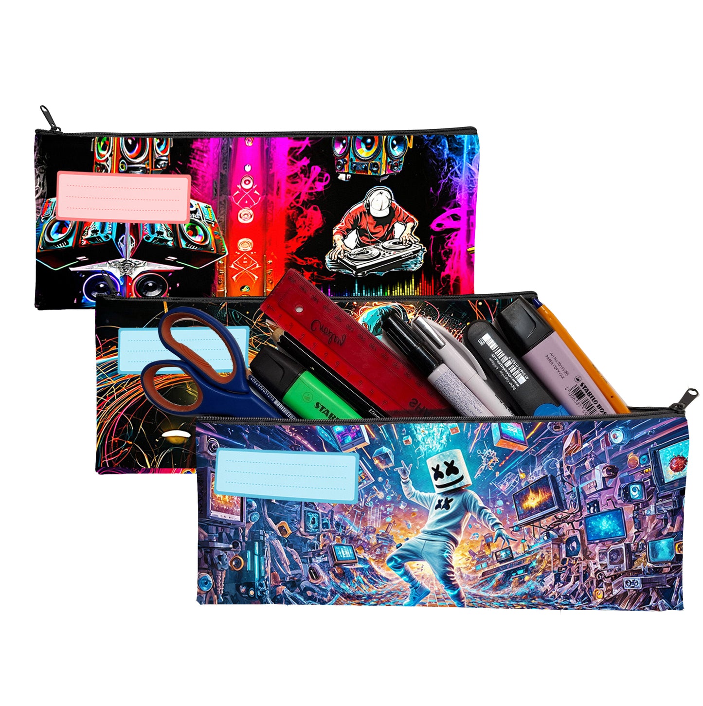 Zip & Go Music Pencil Bags Set of 3