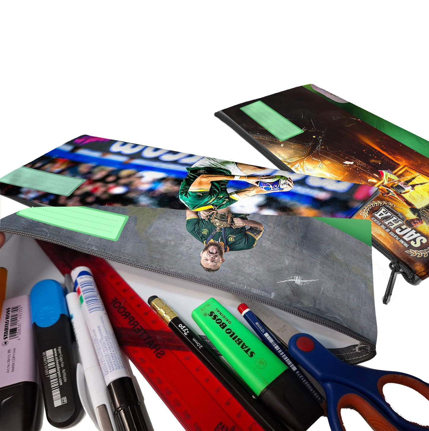 Zip & Go Rugby Legends Pencil Bags Set of 3