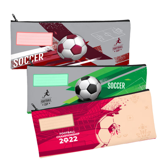 Zip & Go Soccer Pencil Bags Set of 3