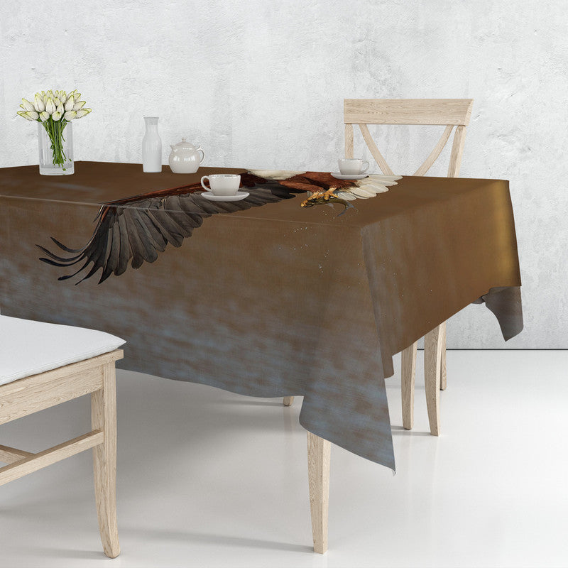 African Fish Eagle Flyby by Fanie Heymans Rectangle Tablecloth