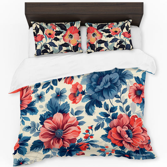 Floral Pattern Red By Wikus Schalkwyk Duvet Cover Set