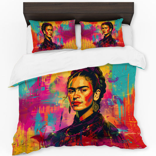 frida colorful Duvet Cover Set By Wikus Schalkwyk