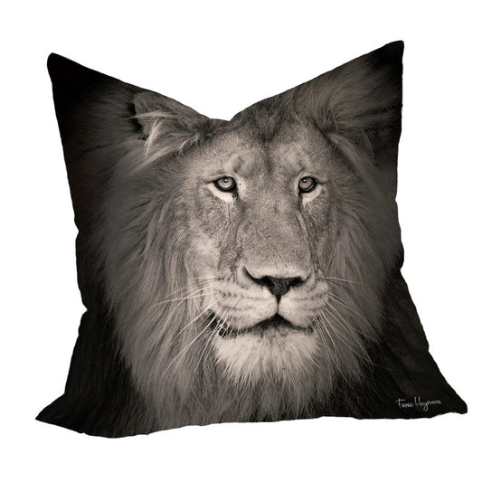 Male Lion Black & White Luxury Scatter By Fanie Heymans