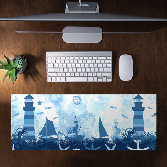 Paper Nautical Theme by Wikus Schalkwyk Large Desk Pad
