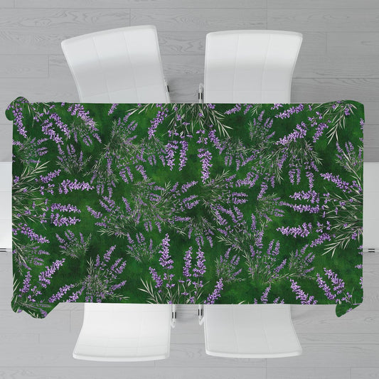 Waterpainted Lavender Field Rectangle Tablecloth by Mark Van Vuuren