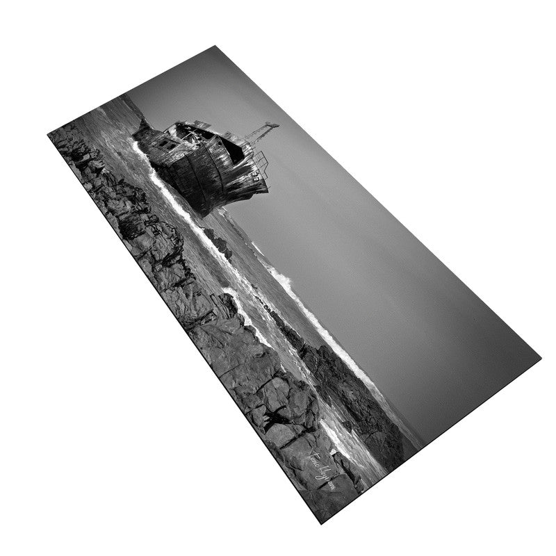 Shipwreck West Coast Black and White Large Desk Pad By Fanie Heymans