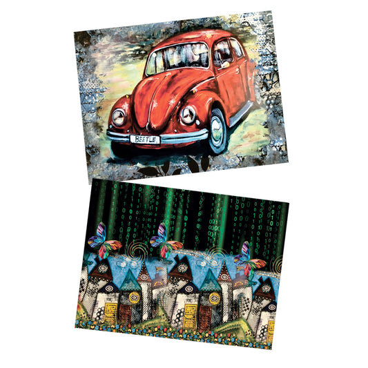 Decoupage Tear Resistant Transfers - Painted Beetle Landscape 60cm x 80cm