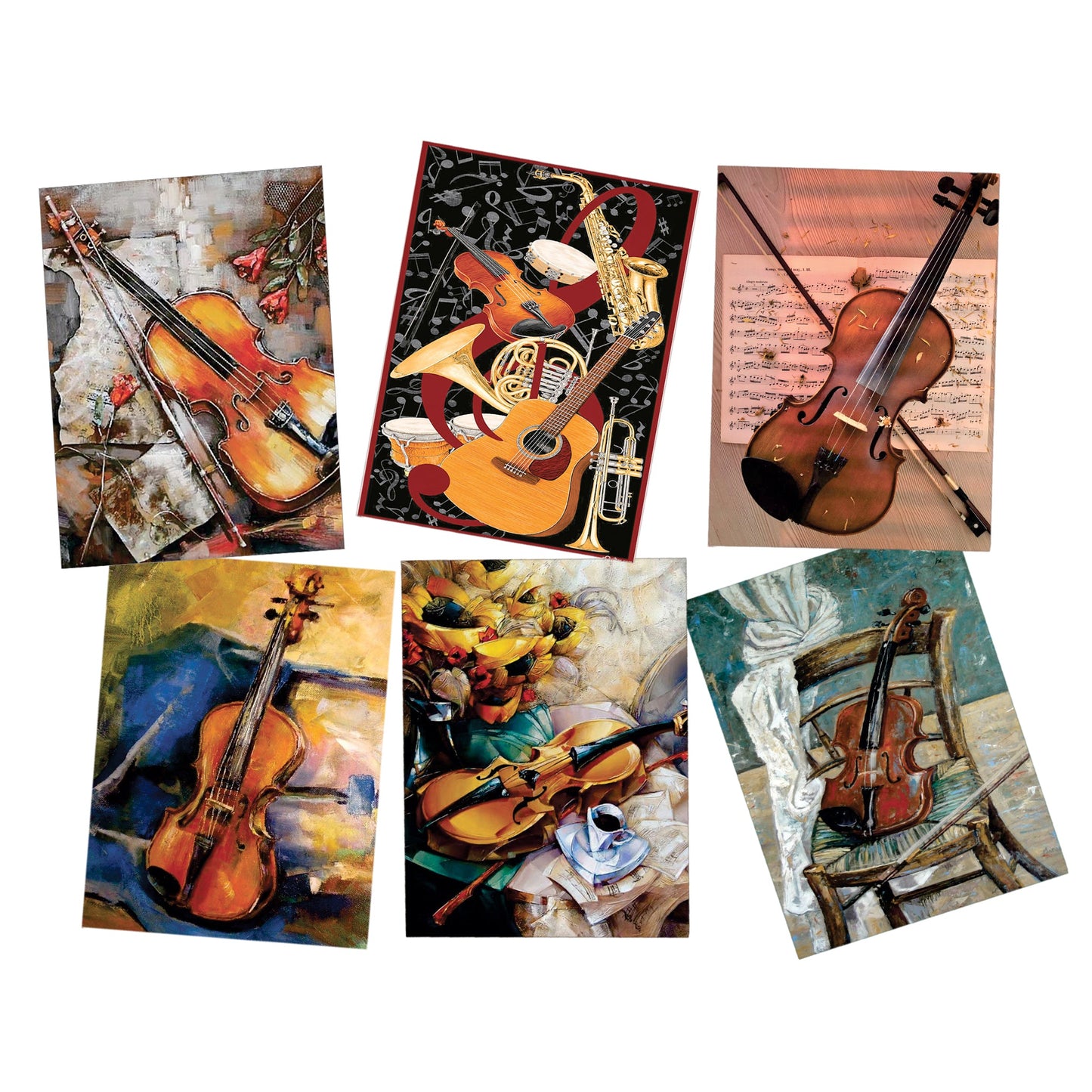 Decoupage Tear Resistant Transfers - Colourful Violins A4 or A5