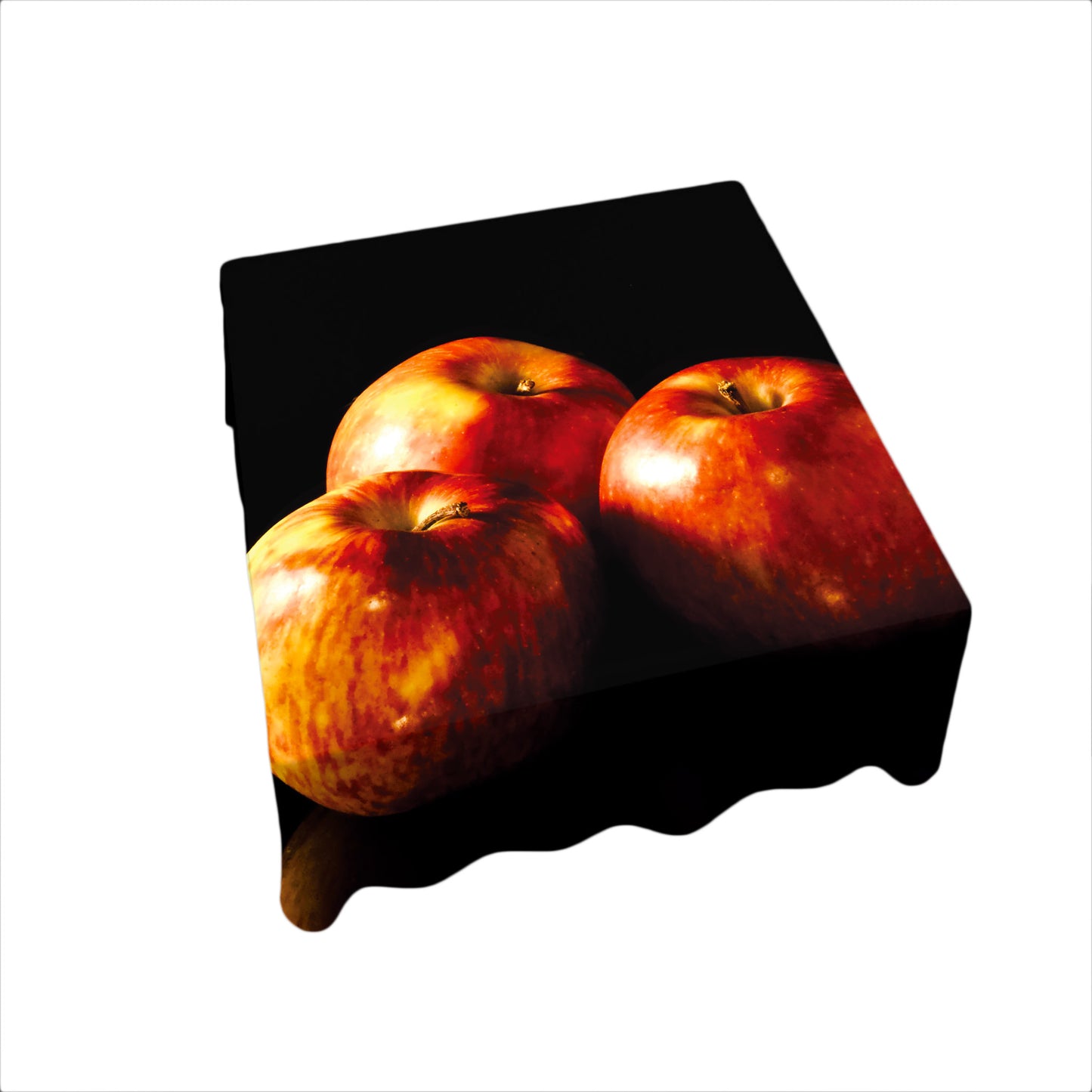 Apples on Black Square Tablecloth