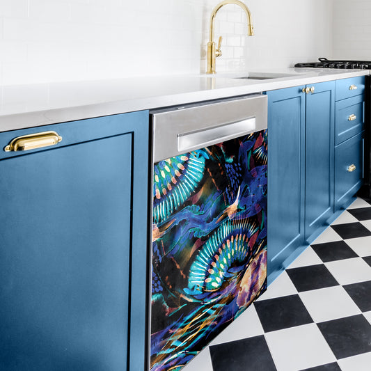 Abstract Flowing Blue pattern 65cm x 75cm Medium Appliance Decoupage