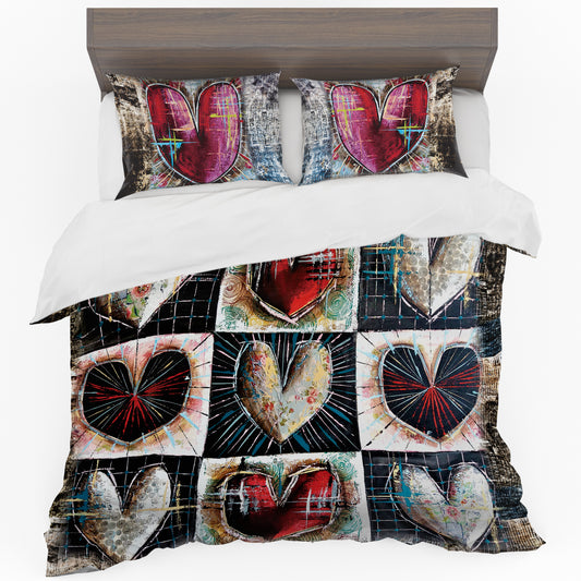 Abstract Heart Pattern Duvet Cover Set