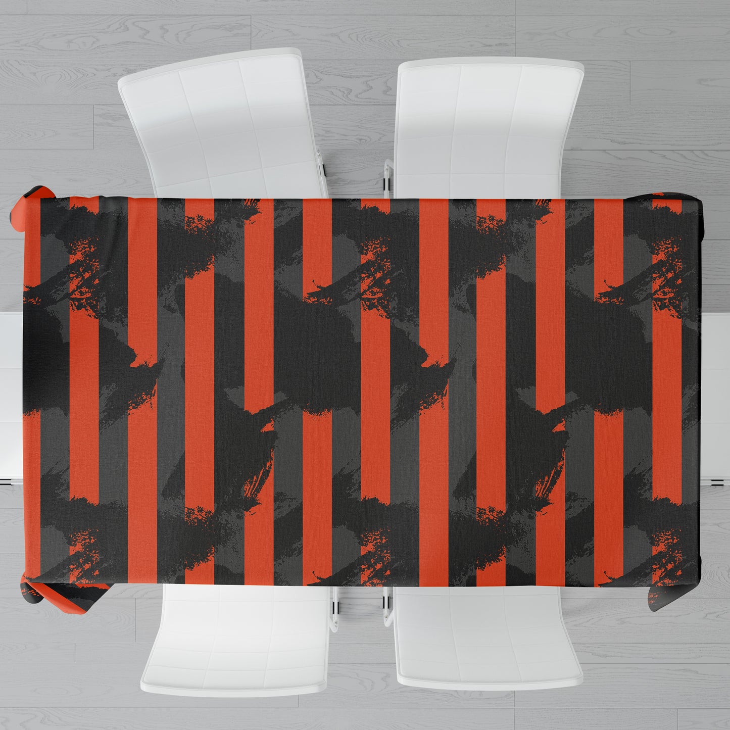 Abstract Orange and Black Rectangle Tablecloth