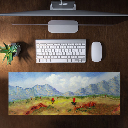 Aloe Mountain View by Marthie Potgieter Large Desk Pad