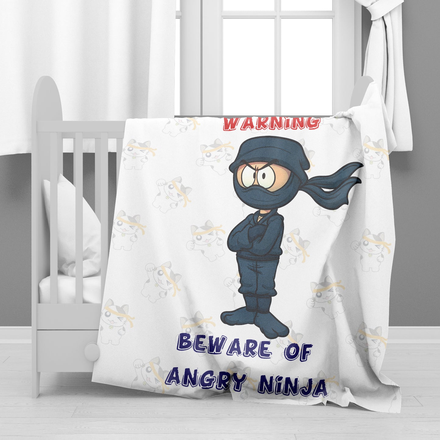Angry Ninja Minky Blanket