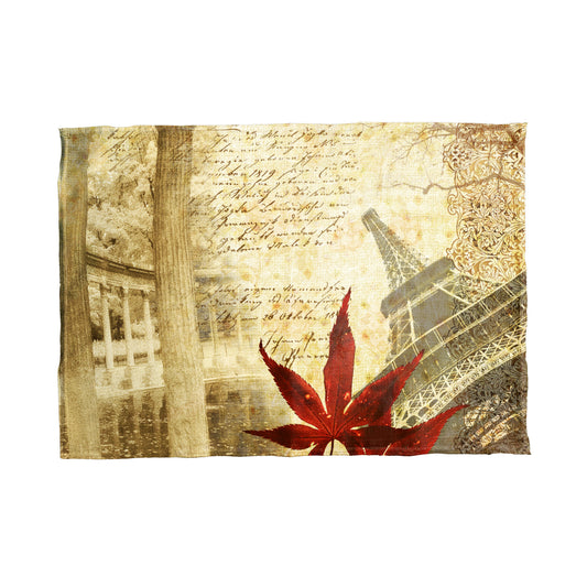 Autumn Paris Postcard Tea Towel
