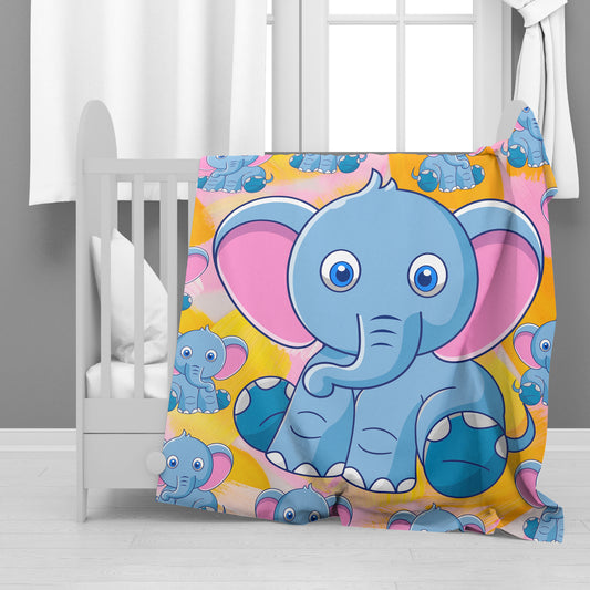 Blue Elephant Minky Blanket By Mark van Vuuren