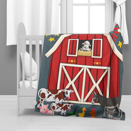 Barn Farm Animal Minky Blanket By Mark van Vuuren