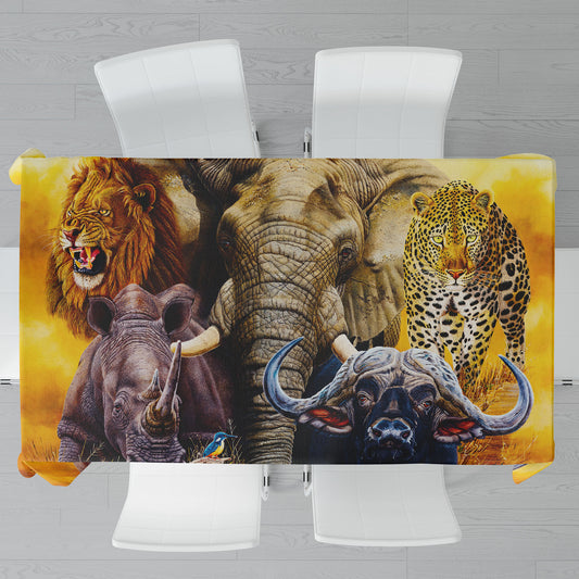 Big Five Rectangle Tablecloth by Delene Lambert