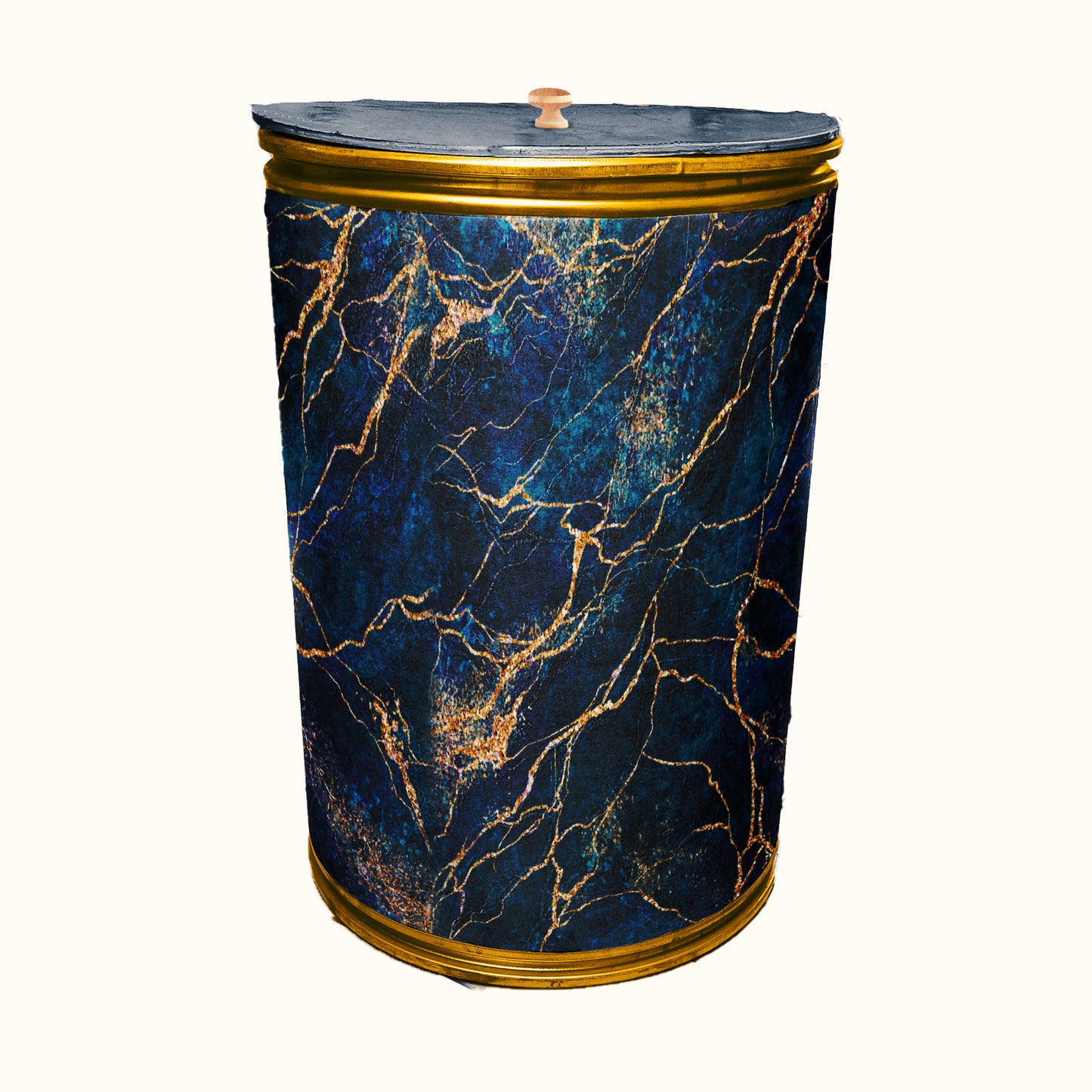 Blue Marble Decoupage Drum Cover